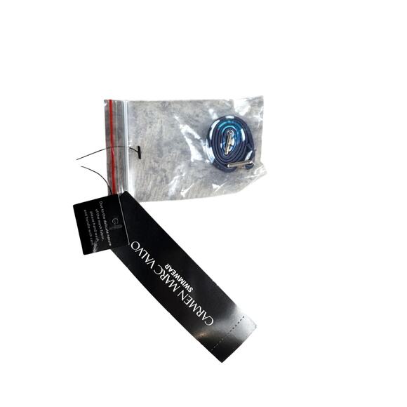 CARMEN MARC VALVO Swimsuit One Piece Size 8 Floral Mesh Maritime One shoulder - Picture 5 of 8